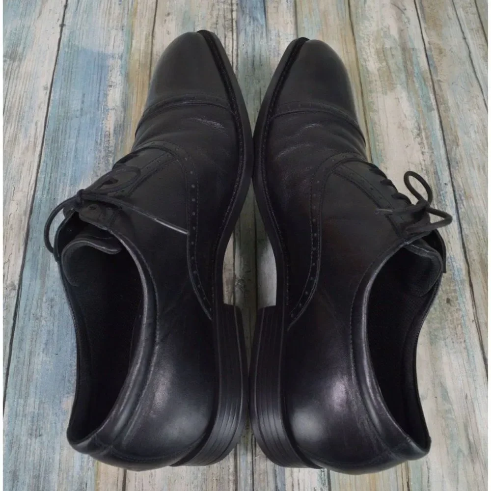 ECCO Melbourne Cap Toe Oxfords Men's Size 44 US 10 / 10.5 Black Leather Shoes